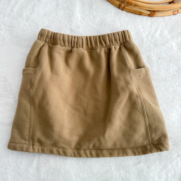 Fear Of God Essentials Fleece Mini Skirt Drawstrings Cargo Tan Brown - Picture 4 of 10